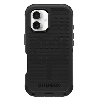 OtterBox Defender MagSafe Apple iPhone 16 (6.1') Case Black - (77-95961), DROP+ 7X Military Standard,Tri-Layer,Port Covers, 7 Years Warranty