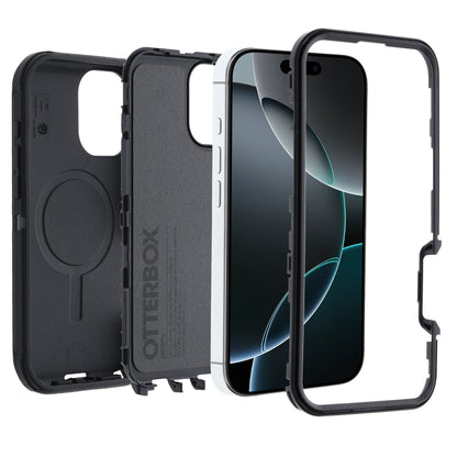 OtterBox Defender MagSafe Apple iPhone 16 Pro (6.3') Case Black - (77-95975), DROP+ 7X Military Standard, Tri-Layer, Port Covers, 7 Years Warranty