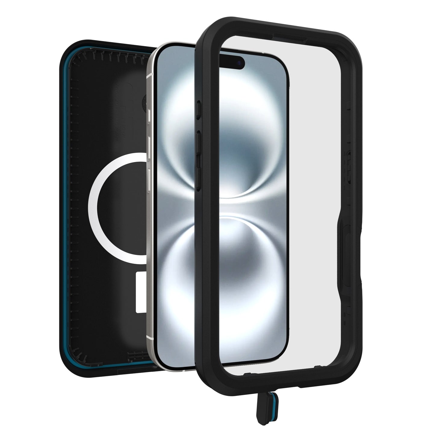 OtterBox FRE MagSafe Apple iPhone 16 (6.1') Case Black - (77-96144), DROP+ 5X Military Standard,2M IP68,Built-In Screen Protector, 7 Years Warranty