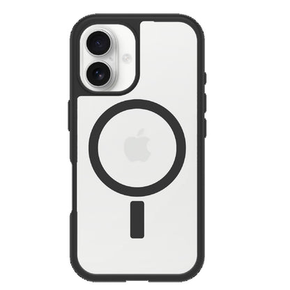 OtterBox React MagSafe Apple iPhone 16 Plus (6.7') Case Clear/Black-(77-96235),DROP+ Military Standard,Hard Case with Soft Grip Edges,7 Years Warranty