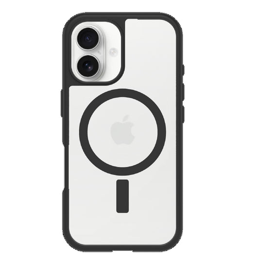 OtterBox React MagSafe Apple iPhone 16 Plus (6.7') Case Clear/Black-(77-96235),DROP+ Military Standard,Hard Case with Soft Grip Edges,7 Years Warranty