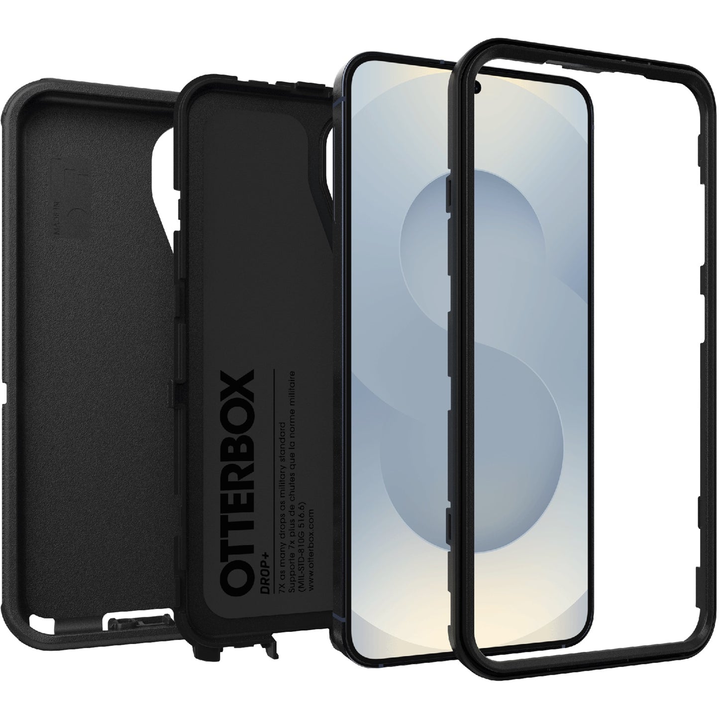 OtterBox Defender Samsung Galaxy S25 5G / Galaxy S24 5G (6.2') Case Black - (77-97334), DROP+ 7X Military Standard, 7 Years Warranty