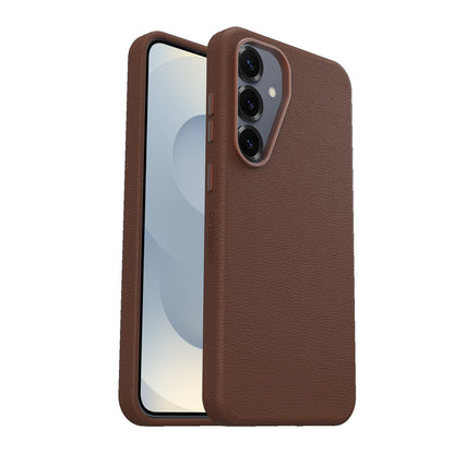 OtterBox Symmetry Cactus Leather Samsung Galaxy S25 5G (6.2') Case Rich Adobe (Brown) - (77-97387), DROP+ 3X Military Standard, 7 Years Warranty