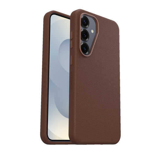 OtterBox Symmetry Cactus Leather Samsung Galaxy S25 5G (6.2') Case Rich Adobe (Brown) - (77-97387), DROP+ 3X Military Standard, 7 Years Warranty