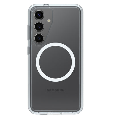 OtterBox Symmetry Clear Magnets Samsung Galaxy S25 5G (6.2') Case Clear - (77-97403), DROP+ 3X Military Standard, Raised Edges, 7 Years Warranty
