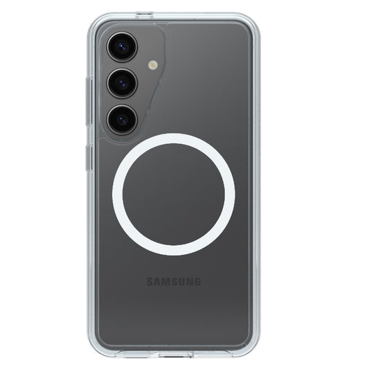 OtterBox Symmetry Clear Magnets Samsung Galaxy S25 5G (6.2') Case Clear - (77-97403), DROP+ 3X Military Standard, Raised Edges, 7 Years Warranty