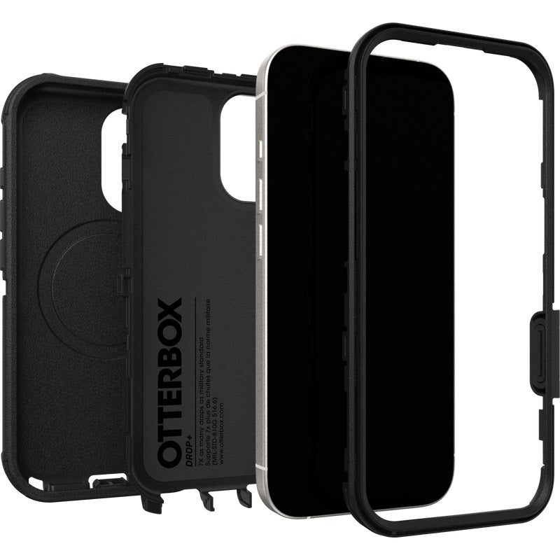 OtterBox Defender Pro MagSafe Apple iPhone 17 (6.3') Case Black - (77-98354), DROP+ 7X Military Standard, Tri-Layer, Port Covers, 7 Years Warranty
