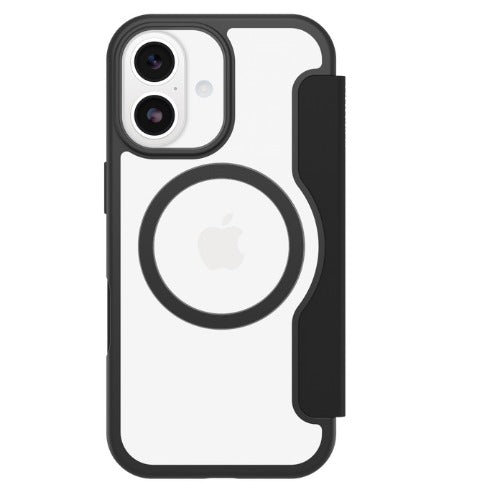 OtterBox React Folio MagSafe Apple iPhone 17 (6.3') Case Black Crystal (Clear/Black) - (77-98586), DROP+ Military Standard, 7 Years Warranty