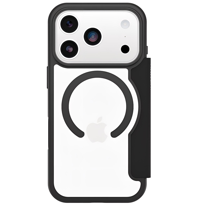 OtterBox React Folio MagSafe Apple New iPhone Pro Max 2026 /  iPhone 17 Pro Max (6.9') Case Black Crystal (Clear/Black) - (77-98589),7 Years Warranty