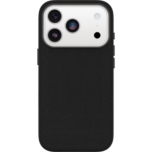 OtterBox Symmetry Cactus Leather MagSafe Apple iPhone 17 Pro (6.3') Noir Ash (Black) - (77-99045), DROP+ 3X Military Standard, 7 Years Warranty