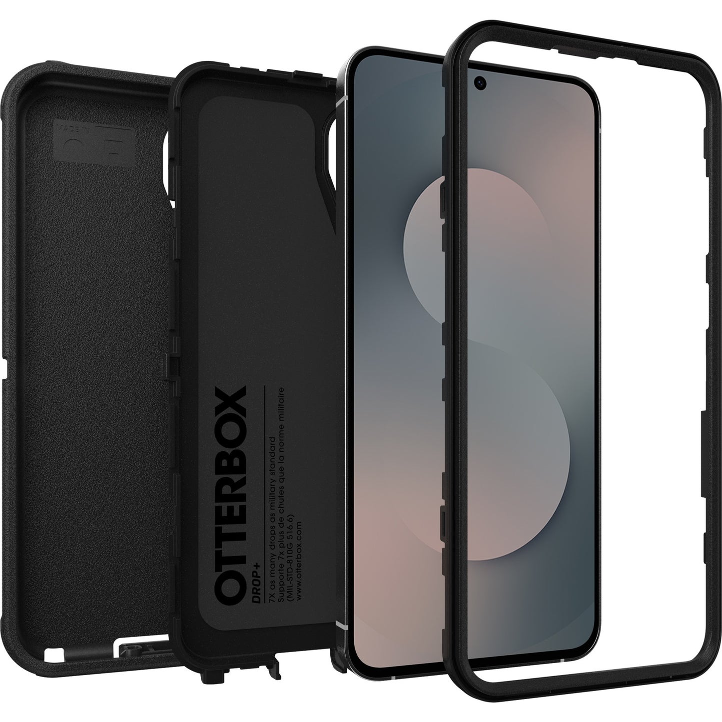 OtterBox Defender Pro Samsung Galaxy S25 FE 5G (6.7') Case Black - (77-99249), DROP+ 7X Military Standard, Raised Edges, 7 Years Warranty