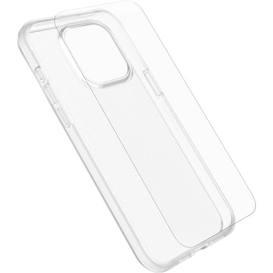OtterBox React Case with Screen Protector Apple iPhone 15 Pro Max (6.7') Clear - (78-81237), DROP+ Military Standard,2X Anti-Scratch,7 Years Warranty