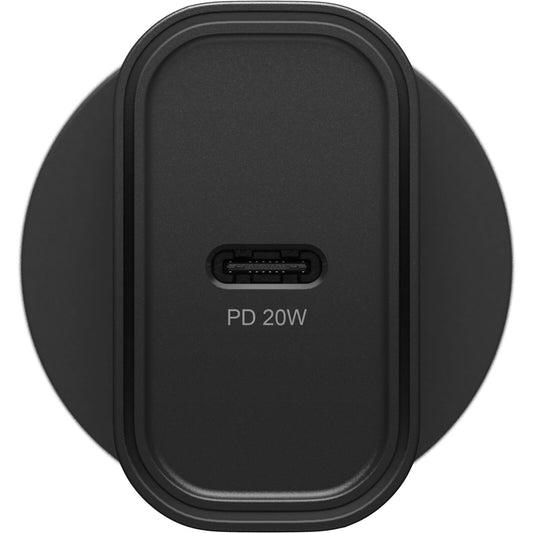 OtterBox 20W USB-C (Type I) PD Fast Wall Charger - Black (78-81350), Compact, Drop Tested,Safe & Smart Charging,Best for Apple, 2 Years Warranty
