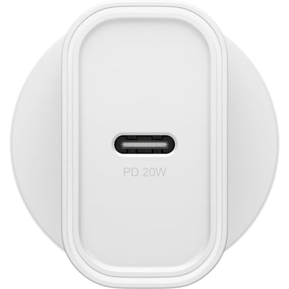 OtterBox 20W USB-C (Type I) PD Fast Wall Charger - White (78-81352), Compact, Drop Tested,Safe & Smart Charging,Best for Apple, 7 Years Warranty