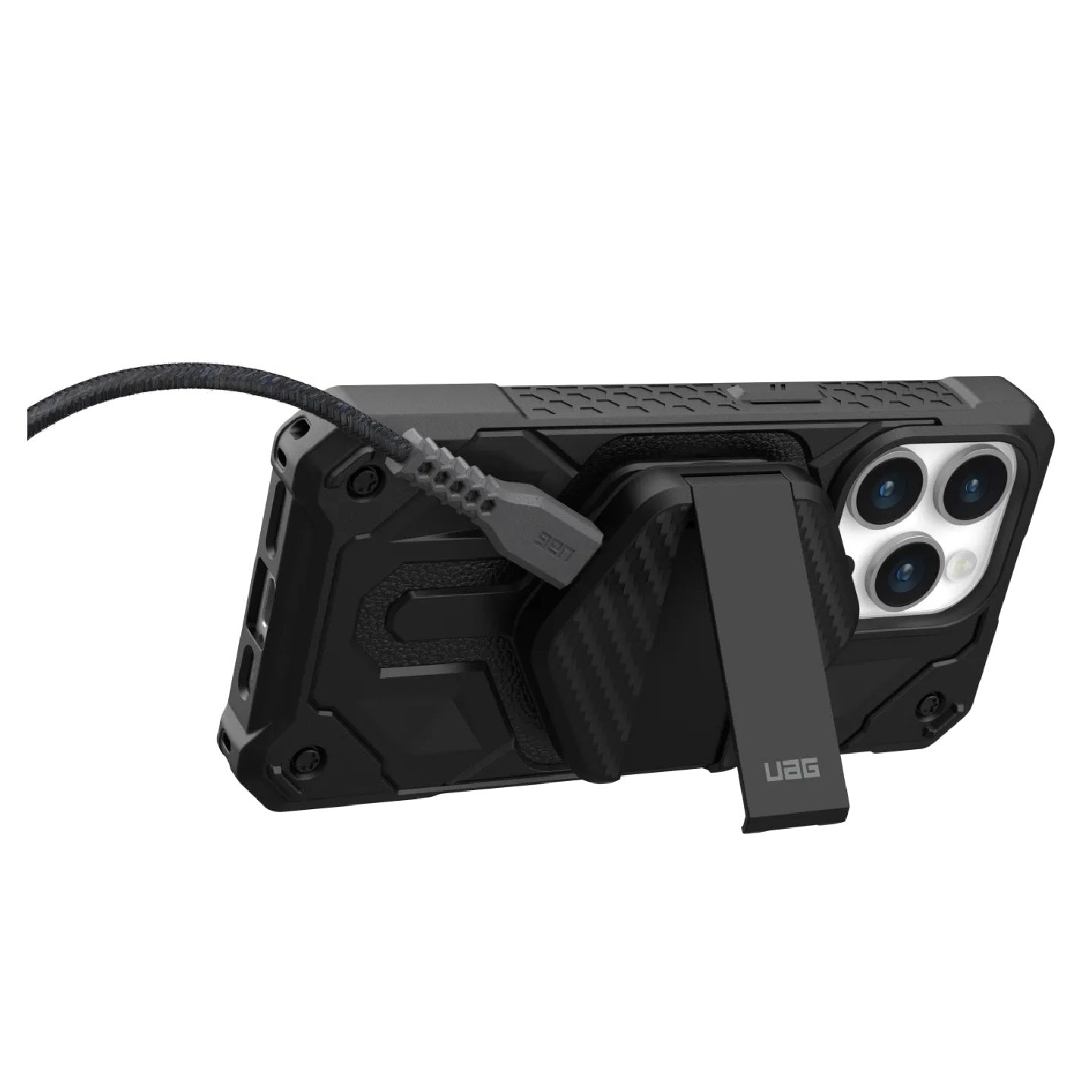 UAG Wireless Charging Pad with Stand - Black/Carbon Fiber (9B4410114042),Up to 1