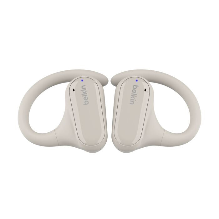Belkin SoundForm ClearFit New Open-Ear Wireless Earbuds - White (AUC013btSA), Bluetooth 5.3 Pairing, IPX5-Rated, 14.2mm Drivers, 2 Years Warranty