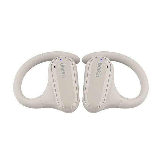 Belkin SoundForm ClearFit New Open-Ear Wireless Earbuds - White (AUC013btSA), Bluetooth 5.3 Pairing, IPX5-Rated, 14.2mm Drivers, 2 Years Warranty
