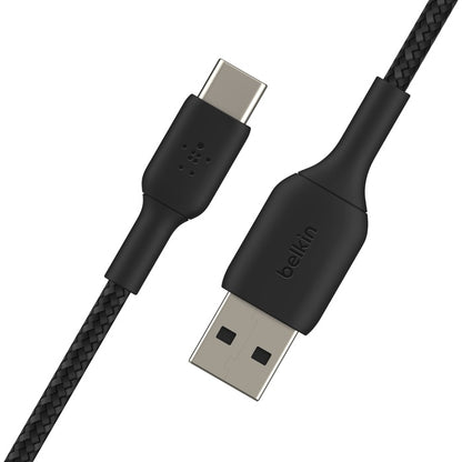 Belkin BoostCharge Braided USB-C to USB-A Cable 2M - Black (CAB002BT2MBK),15W, 4