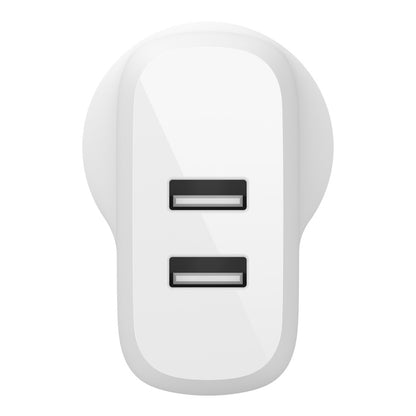 Belkin BoostCharge Dual USB-A Wall Charger 24W - White (WCB002auWH), 2xUSB-A (12