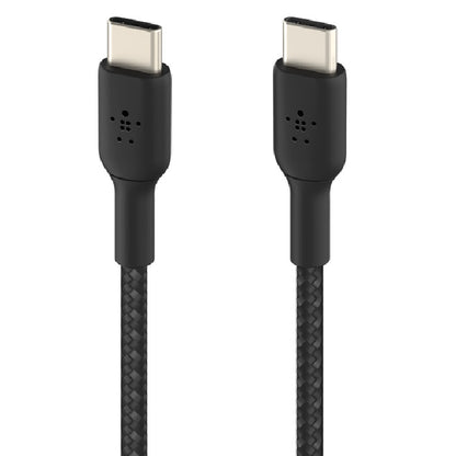 Belkin BoostCharge Braided USB-C to USB-C Cable (0.15M) - Black (CAB004bt0MBK),