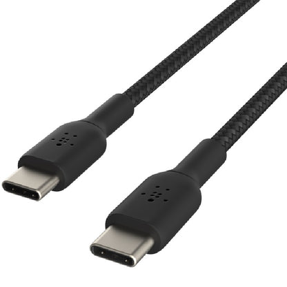 Belkin BoostCharge Braided USB-C to USB-C Cable (0.15M) - Black (CAB004bt0MBK),