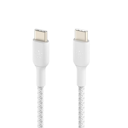 Belkin BoostCharge Braided USB-C to USB-C Cable (1m/3.3ft) - White (CAB004bt1MWH