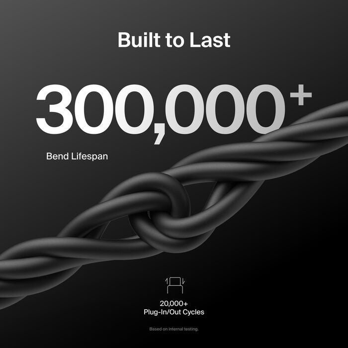 Belkin BoostCharge USB-C to USB-C Cable (2M) - Black (CAB023FQ2MBK), 3A/60W, 480Mbps, 300K+ Bends,Â  Apple iPhone ,USB-IF Certified,2 Years Warranty