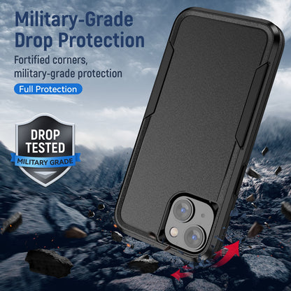 Phonix Apple iPhone 14 Plus Armor Light Case Black - Two Tough Layers, Port Covers, No Slip Grippy Edges, Durable, Rugged, Sleek, Pocket Fit