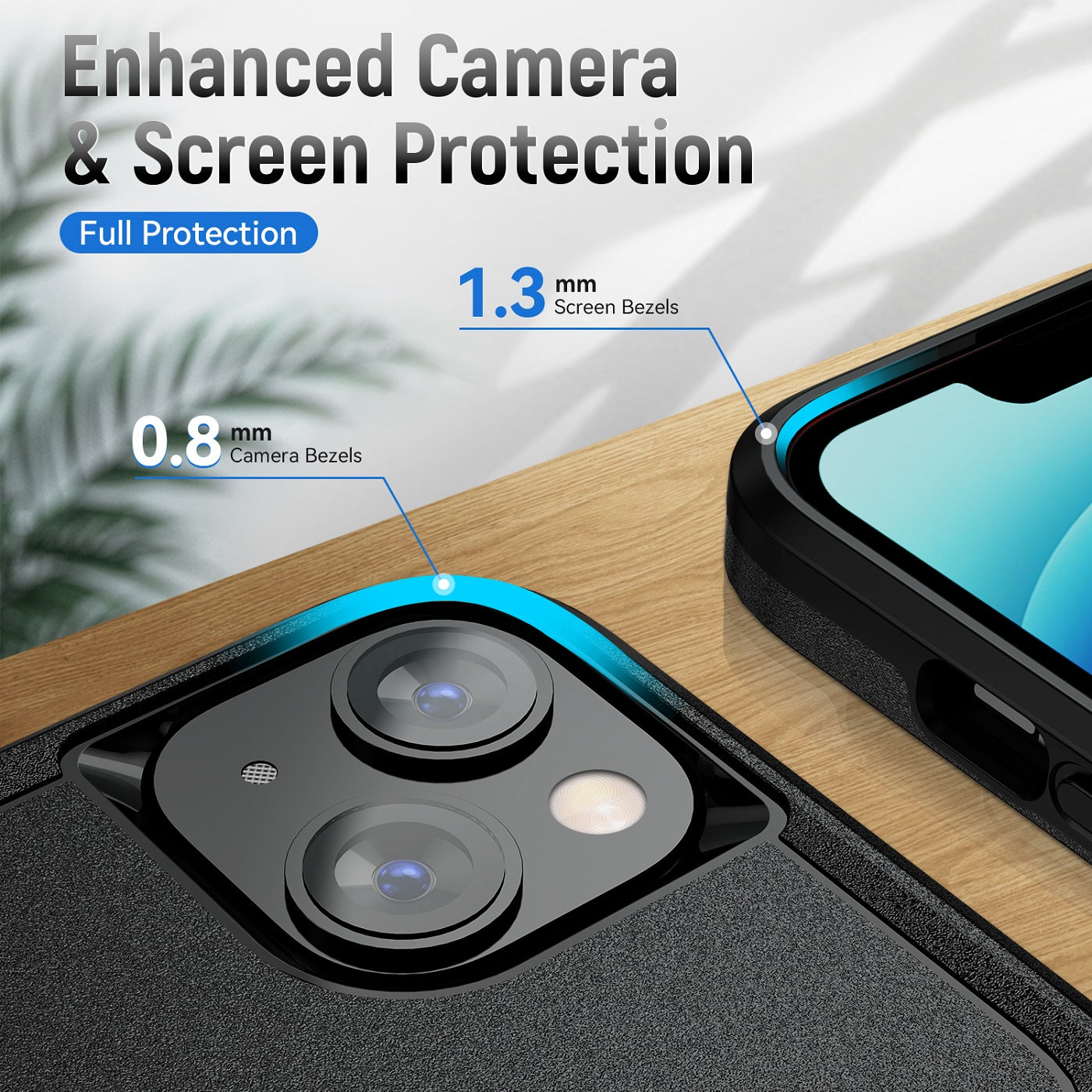 Phonix Apple iPhone 14 Plus Armor Light Case Black - Two Tough Layers, Port Covers, No Slip Grippy Edges, Durable, Rugged, Sleek, Pocket Fit