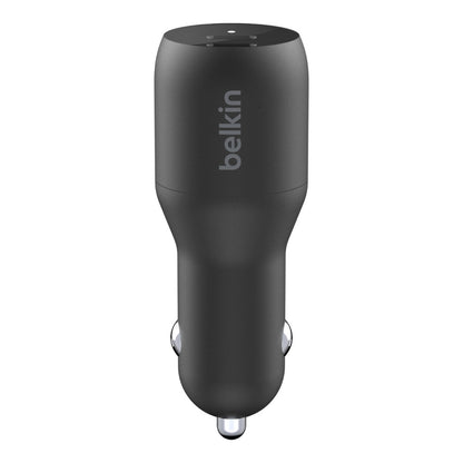 Belkin BoostCharge 36W Dual USB-C Car Charger - Black (CCB002btBK), 2xUSB-C (18W), Safe & Optimized, Apple iPhone, CEW $2,500, 2 Years Warranty