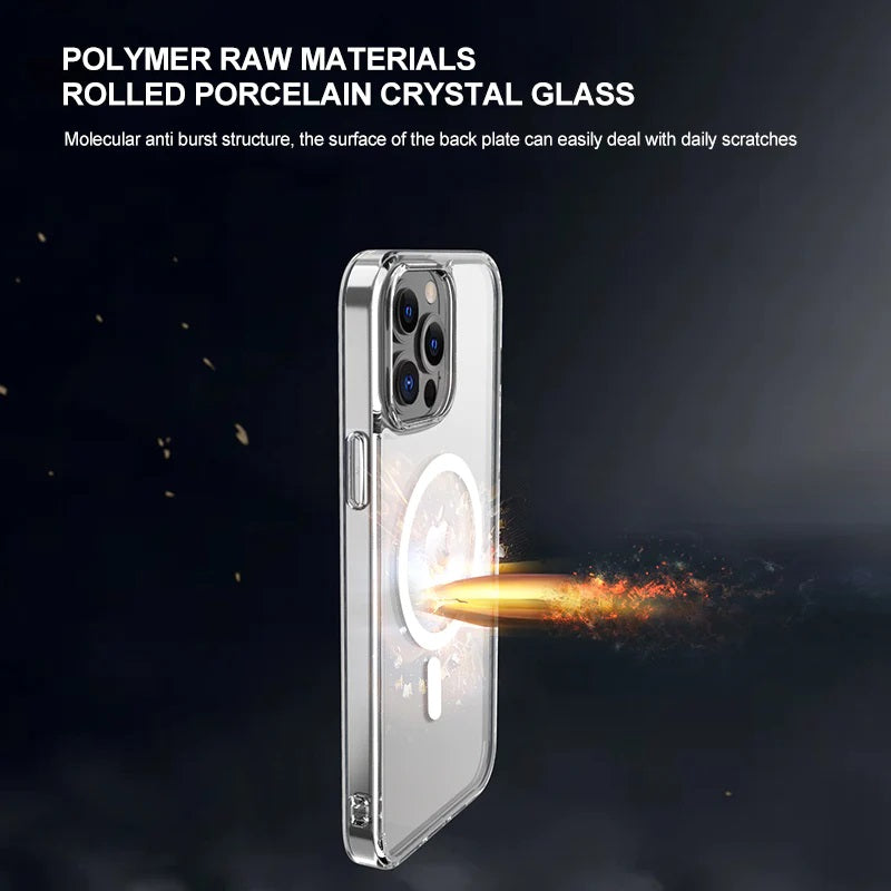 Phonix Apple iPhone 14 Pro Max Clear Rock Hard Case with MagSafe - Ultra-thin, Lightweight, Non-slip, Shockproof, Crystal Clear, 10 Years Warranty