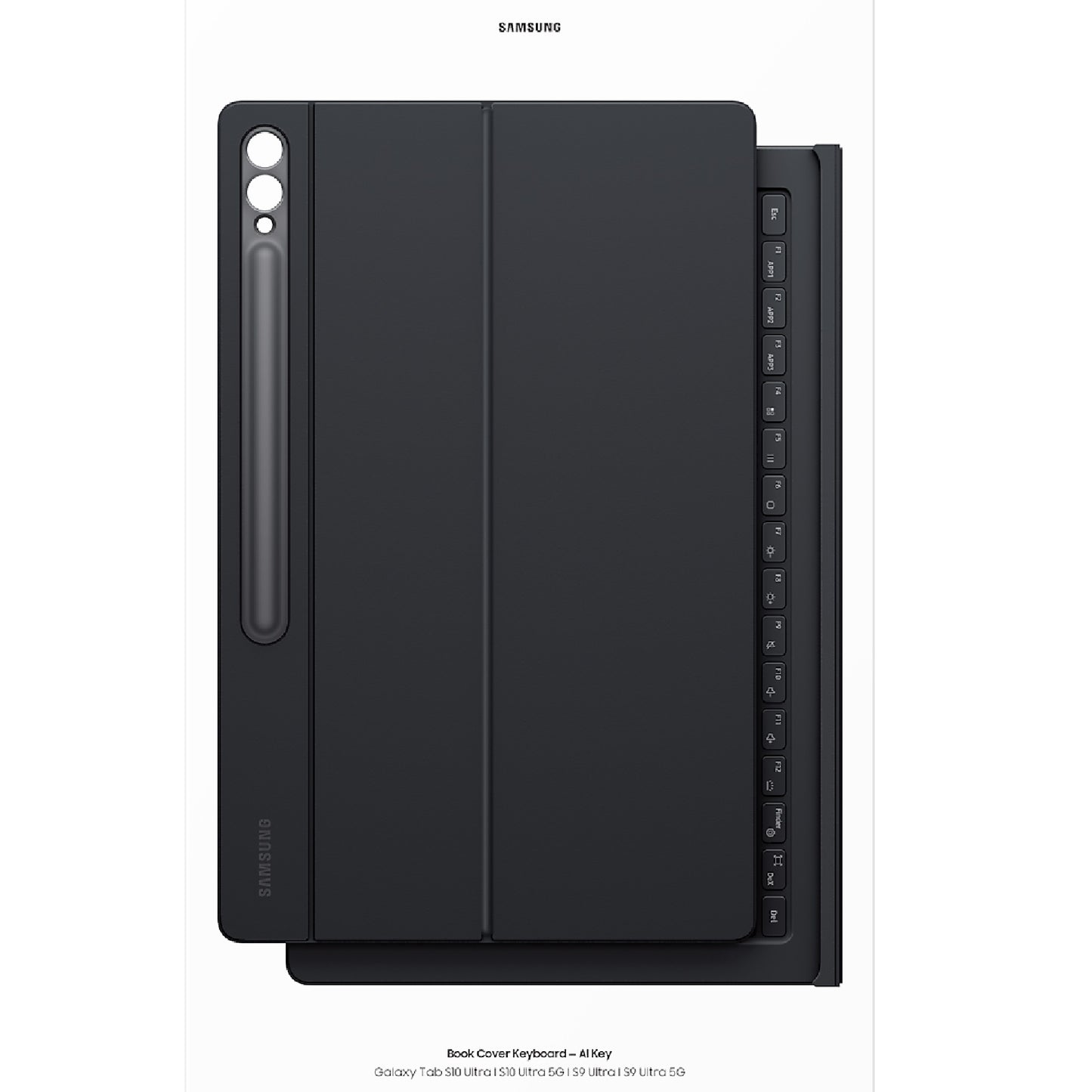 Samsung Galaxy Tab S10 Ultra / Tab S9 Ultra Book Cover Keyboard Black - Magnetic
