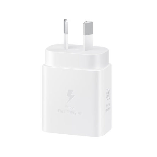 Samsung 25W GaN USB-C Fast Wall Charger - White(EP-T2510NWEGAU), 1x USB-C, Supports up to 25W, Compact & Travel-Ready, 1 Year Warranty