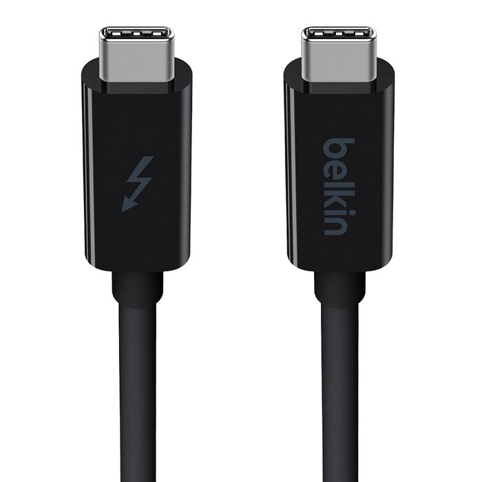 Belkin Thunderbolt 3 Cable USB-C  to USB-C (1M) - Black (F2CD081ds1M-BLK ), 60W PD, 20Gbps, 4K/Ultra-HD, Thunderbolt Certified, 2 Years Warranty