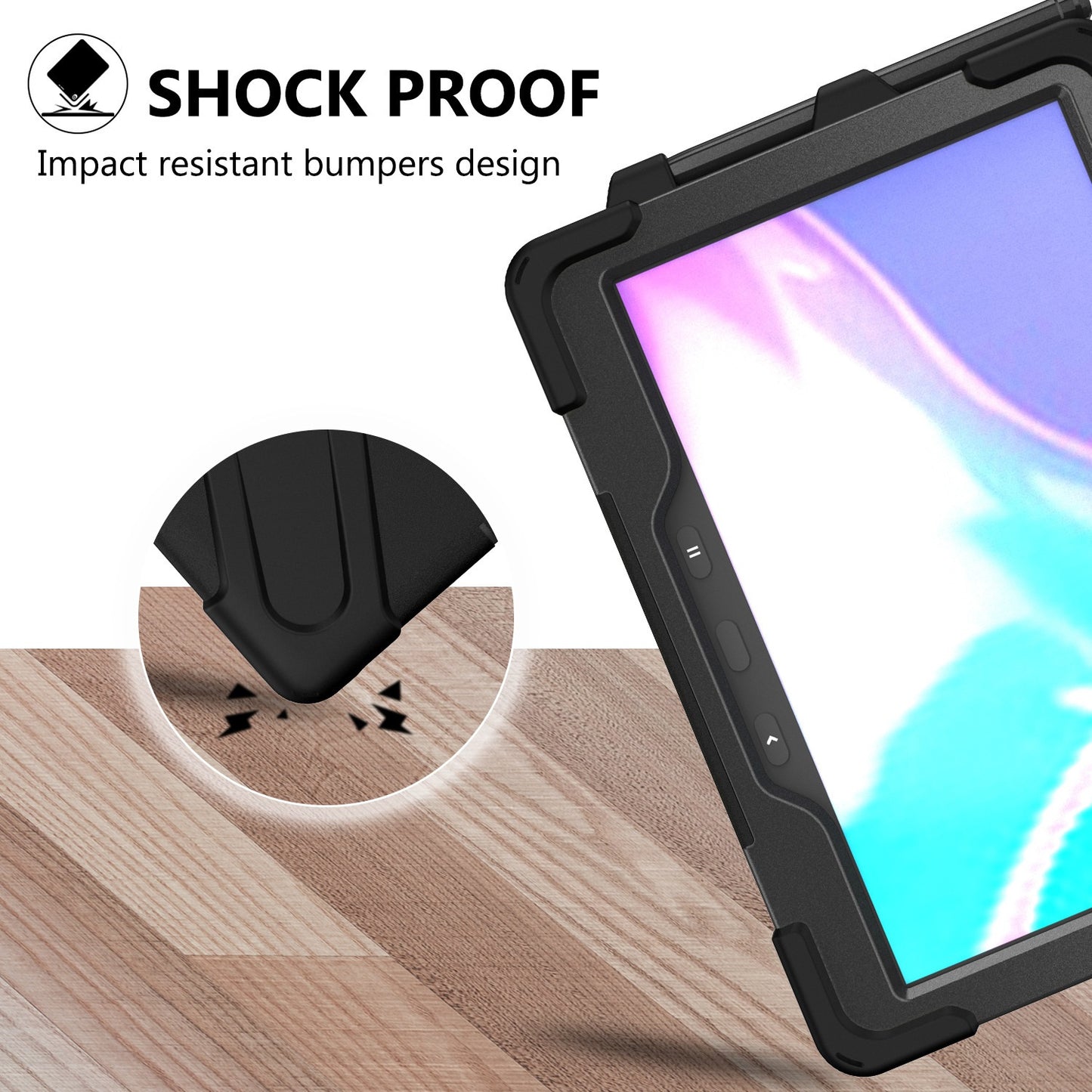 Generic Rugged Samsung Galaxy Tab Active4 Pro / Tab Active Pro (10.1') Case Blac