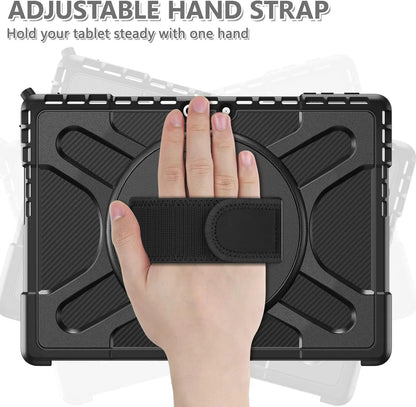 USP Rugged Microsoft Surface Pro 8 (13') Case Black - Built-in-Kickstand, Adjustable Hand Strap, Pen Holder, DropProof, 3 Year Warranty