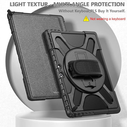 USP Rugged Microsoft Surface Pro 8 (13') Case Black - Built-in-Kickstand, Adjustable Hand Strap, Pen Holder, DropProof, 3 Year Warranty