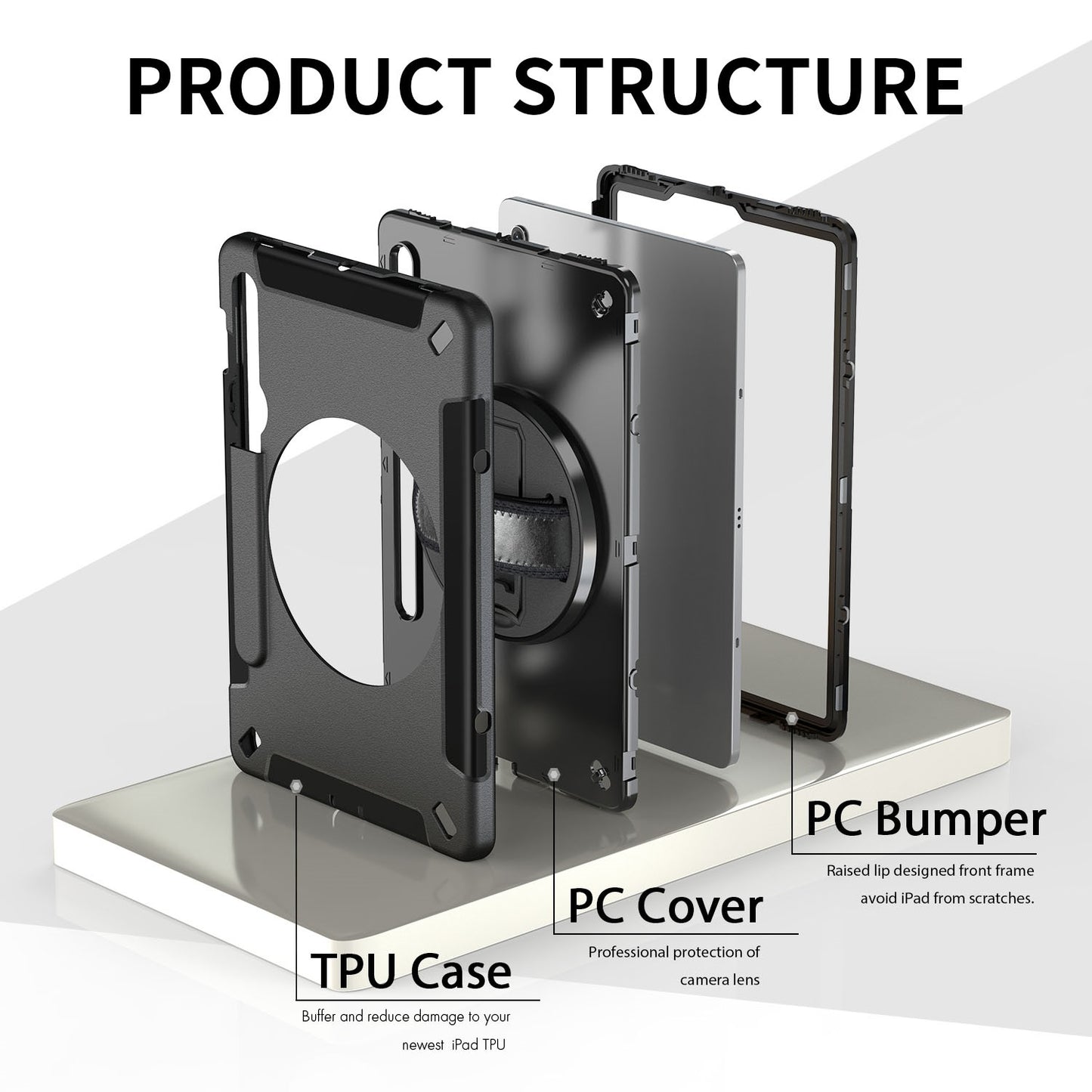 USP Rugged Samsung Galaxy Tab S11 Ultra/ Tab S10 Ultra / Tab S9 Ultra / Tab S8 Ultra (14.6') Case Black - Built-in-Kickstand, 3 Year Warranty