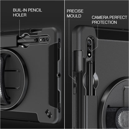 Generic Rugged Samsung Galaxy Tab S9 (11') / Tab S9 FE (10.9') Case Black - Buil