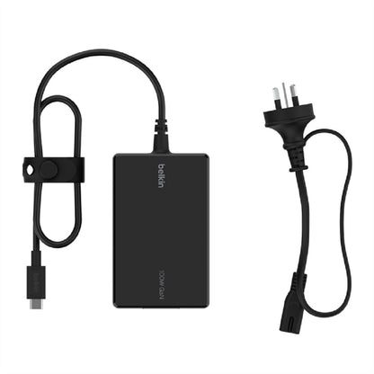 Belkin Connect 100W USB-C Core GaN Laptop Charger - Black (INC016auBK), Compact