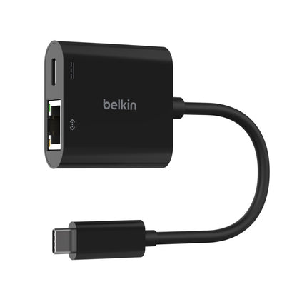 Belkin USB-C to Ethernet + Charge Adapter - Black(INC019BTBK), USB-C Power Deliv
