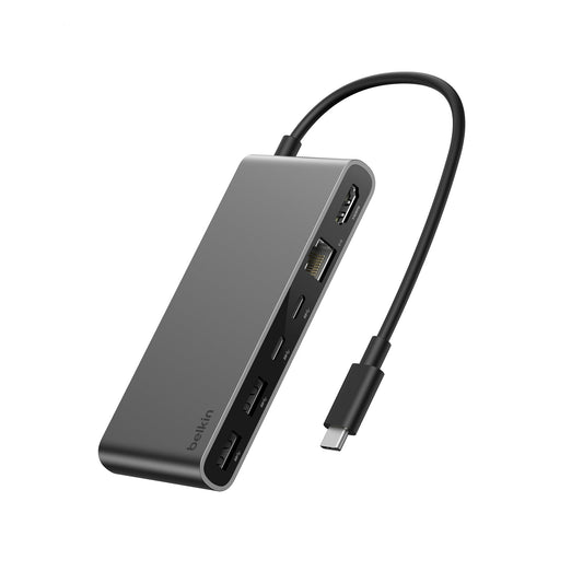 Belkin Connect 8-Port USB-C Hub with 2.5Gb Ethernet - (INC024fqSGY), 100W PD, 10Gbps, 4K@60Hz, 2xUSB-A, 1xUSB-C, 1x HDMI, 1x MicroSD, 2 Years Warranty