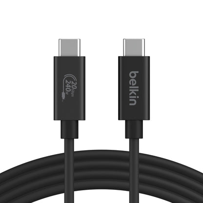 Belkin Connect USB4 Cable, 240W 20Gbps 2m, Black - (INZ004BT2MBK), Thunderbolt 4