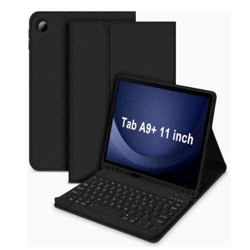 USP Samsung Galaxy Tab A11+ / Tab A9+ (11') Keyboard Case Cover Black - Ultra-Slim, Lightweight, Auto Wake/Sleep Function,PU Leather,3 Years Warranty