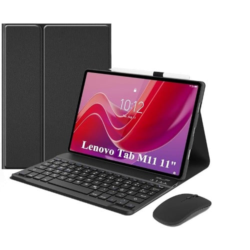 USP Lenovo Tab M11 (11') Keyboard + Case Black, Magnetic, PU Leather Covering, Front & Rear Facing Camera Holes,3 Years Warranty