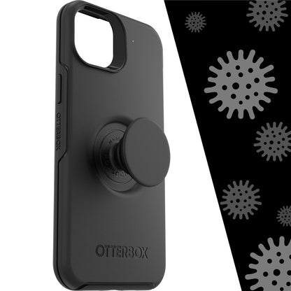 OtterBox Otter + Pop Symmetry Apple iPhone 14 Plus Case Black - (77-88743), DROP+ 3X Military Standard, Swappable PopGrip, 7 Years Warranty