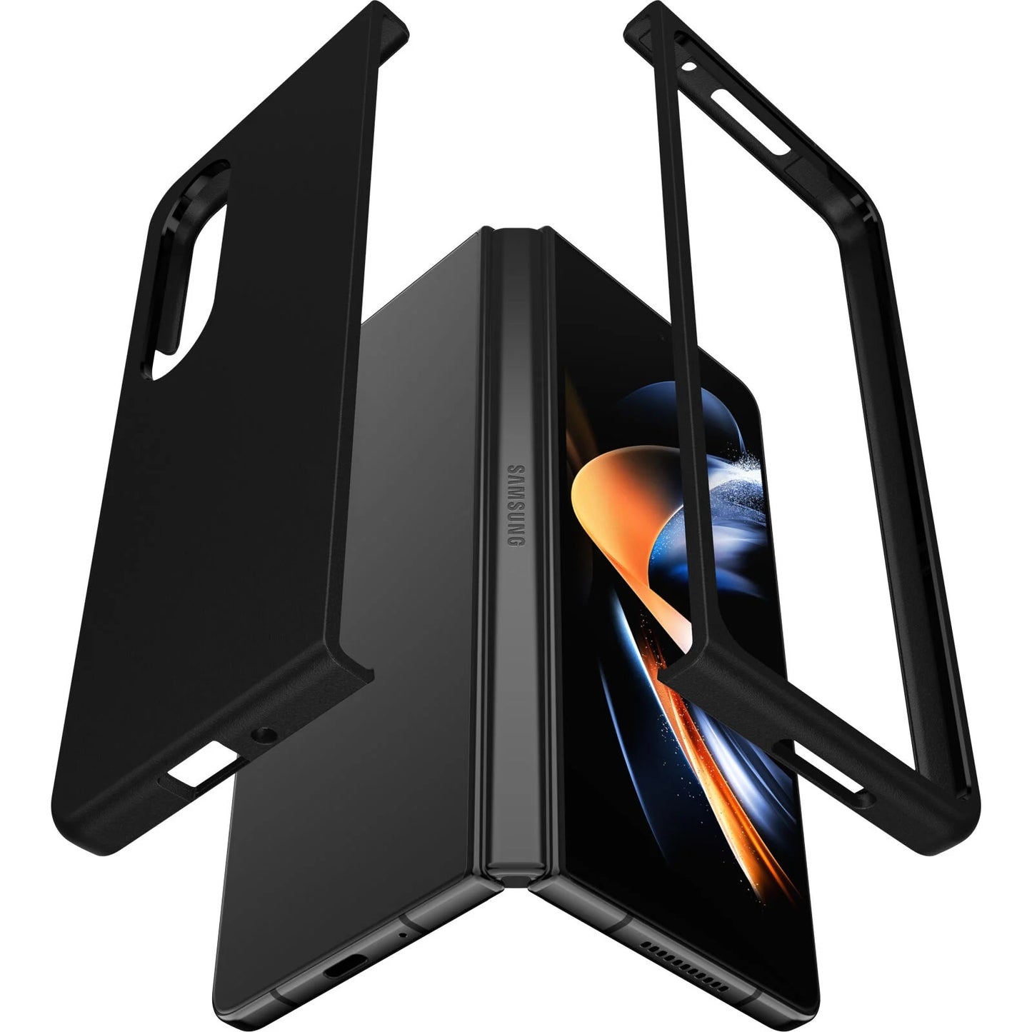 OtterBox Thin Flex Samsung Galaxy Z Fold4 5G (7.6') Case Black - (77-90461), Antimicrobial, DROP+ Military Standard, Raised Edges, 7 Years Warranty