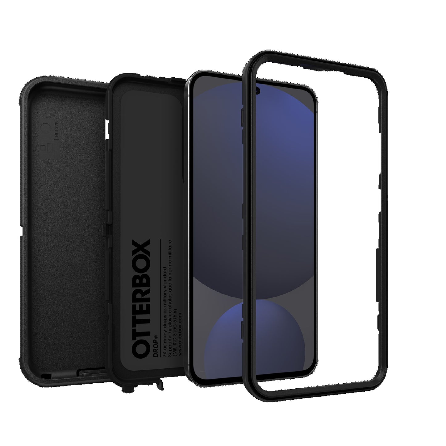 OtterBox Defender Samsung Galaxy S24 FE 5G (6.7') Case Black - (77-97095), DROP+ 7X Military Standard, Multi-Layer, Port Covers, 7 Years Warranty