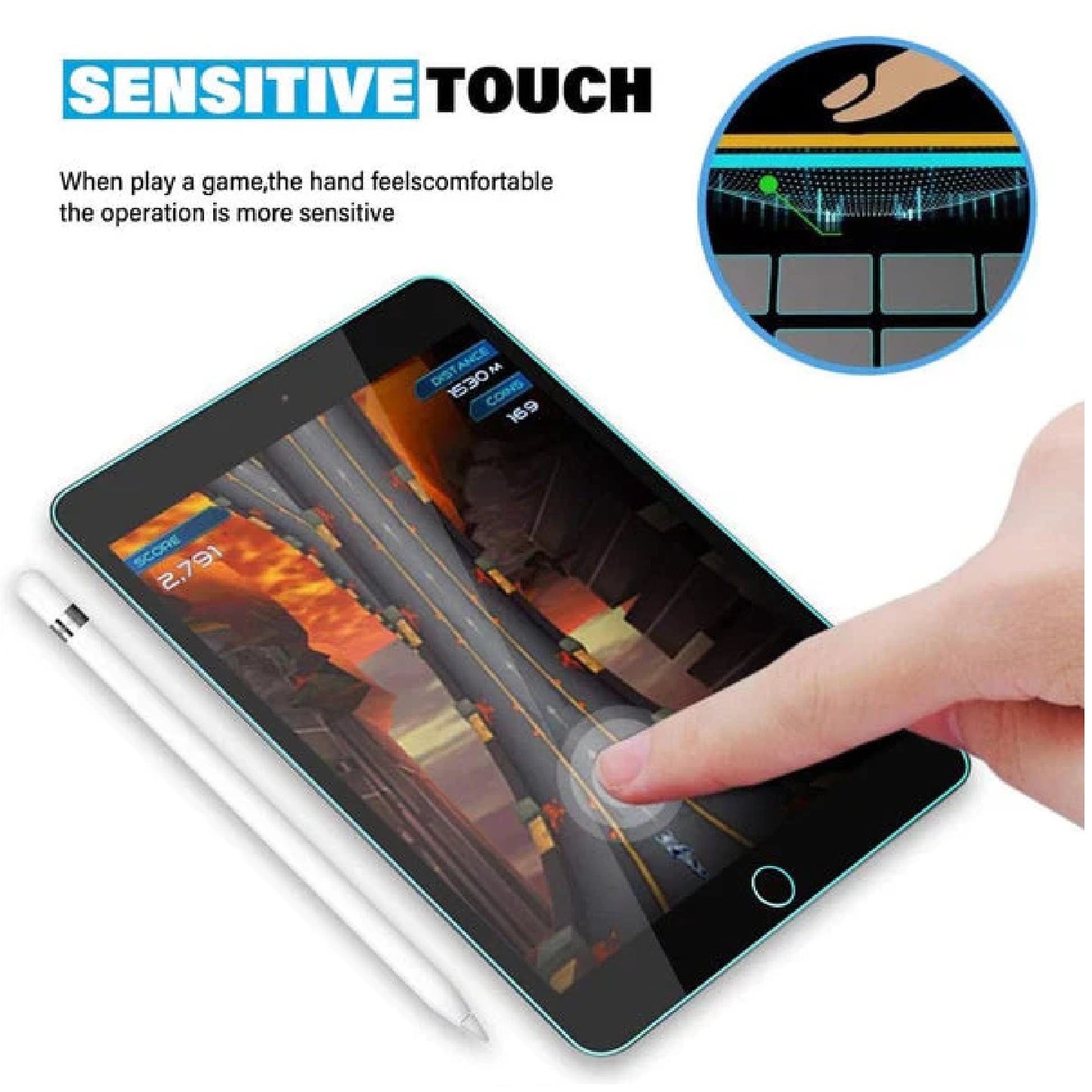 USP Apple iPad Air 3 (10.5') Tempered Glass Screen Protector : Full Coverage, 9H Hardness, Bubble-free, Anti-fingerprint, Original Touch Feel