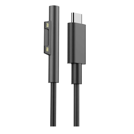 USP USB-C To Microsoft Surface Laptop Cable (1.5M) Black - 3A, Surface Pro, Surface Go, Surface Book, Magnetic Connection, Support USB-PD